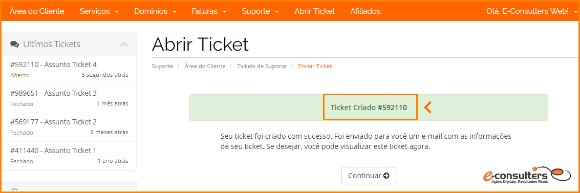 Atendimento Elotech Com - Como abrir ticket